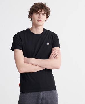 Superdry Organic Cotton Collective Férfi Pólók Fekete | GRKVA5690